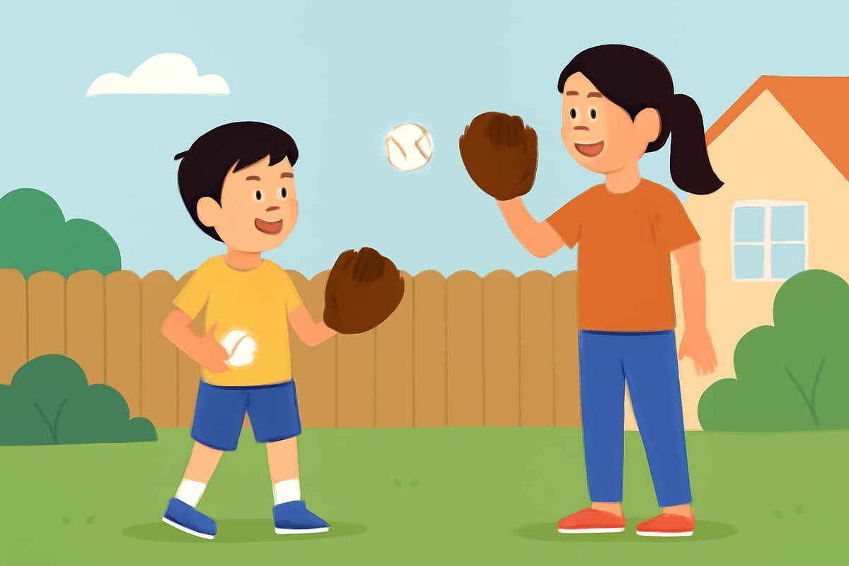 Playing Catch in the Yard
