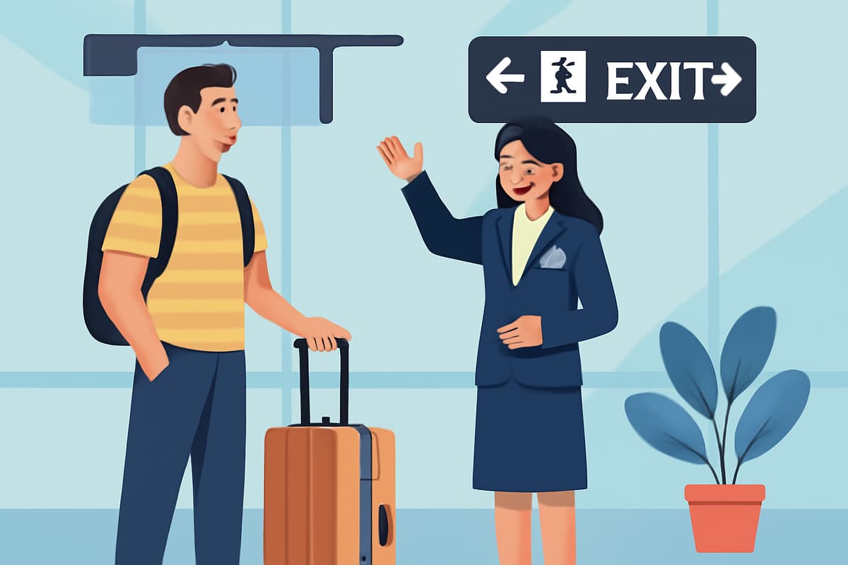 Finding the Bathroom and Exit at the Airport