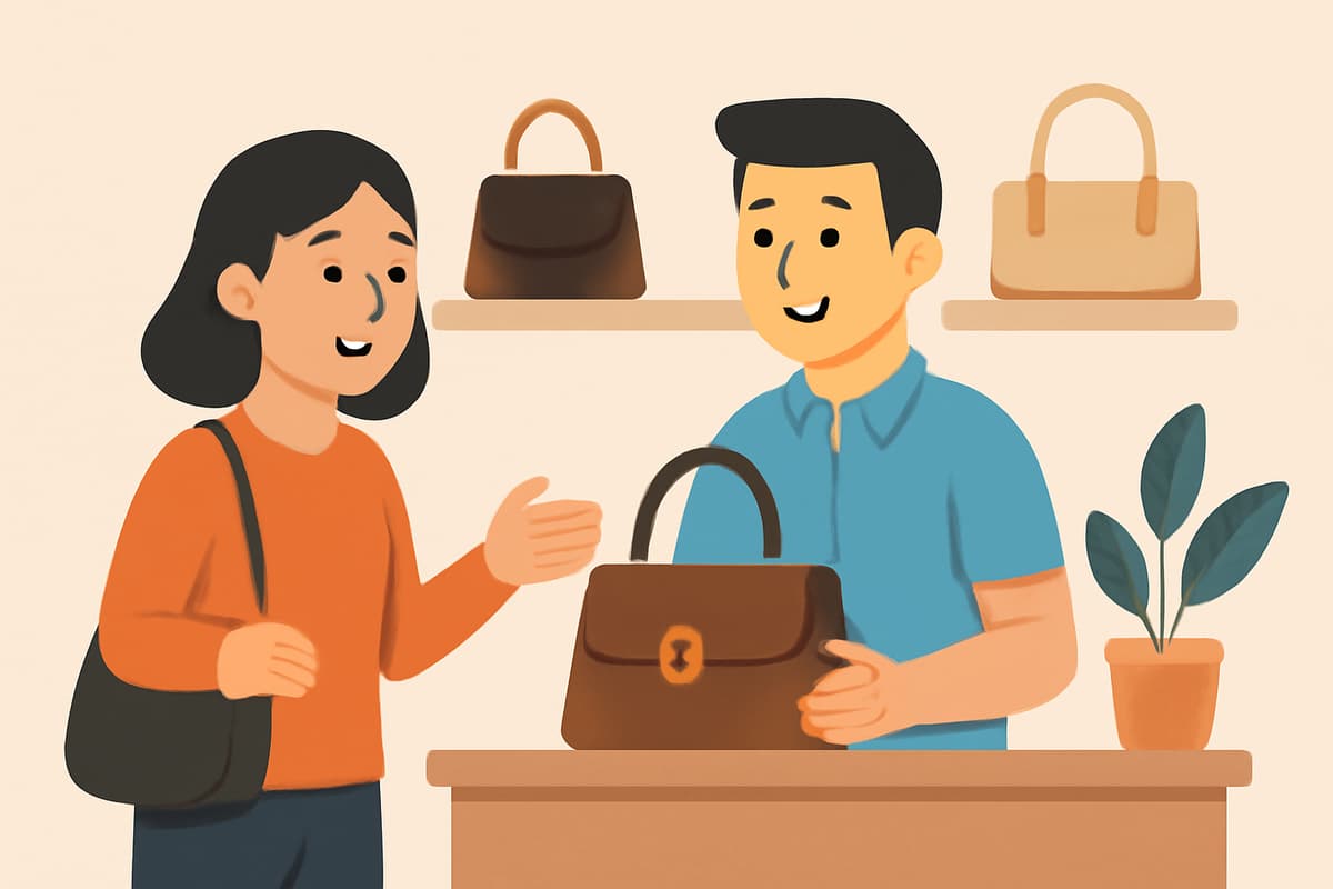 Buying a Brown Handbag