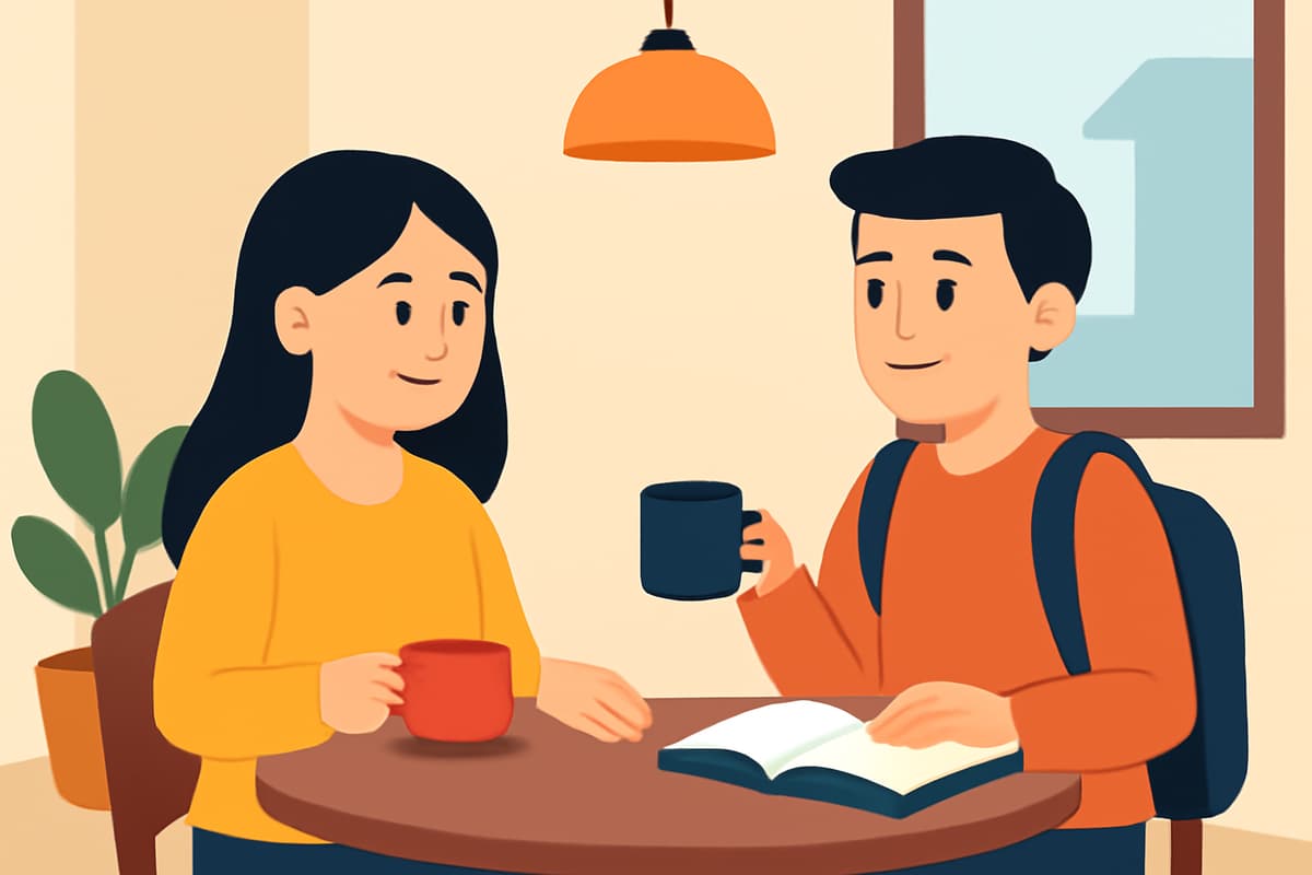 Studying Together at the Cafe