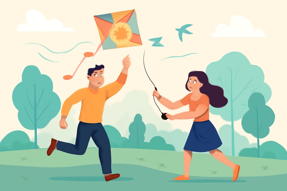 Flying a Kite in the Park
