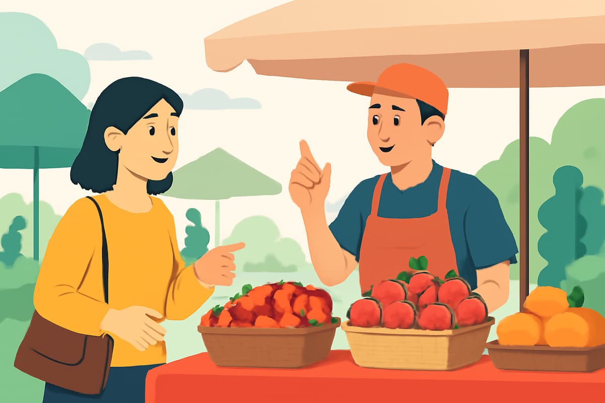 Buying Strawberries at the Farmers Market