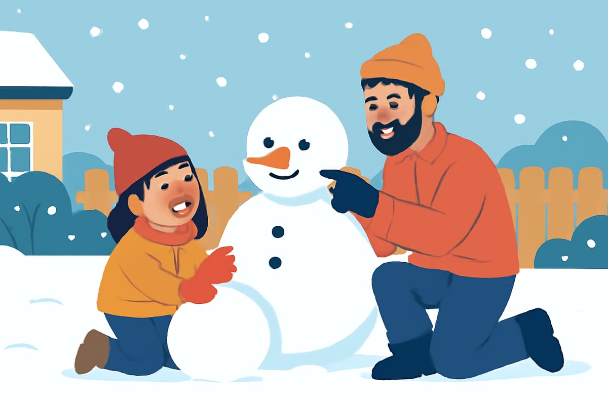 Building a Snowman in the Yard
