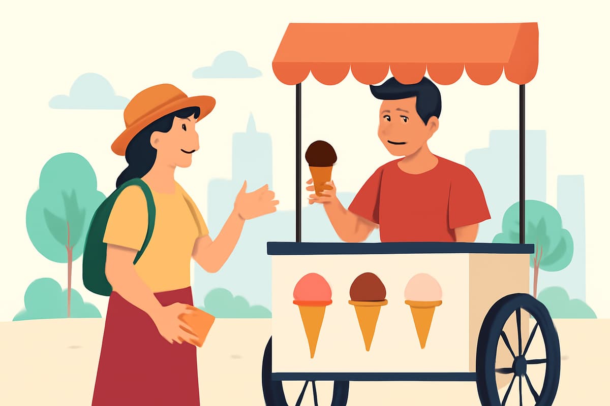 Buying Ice Cream from a Street Vendor