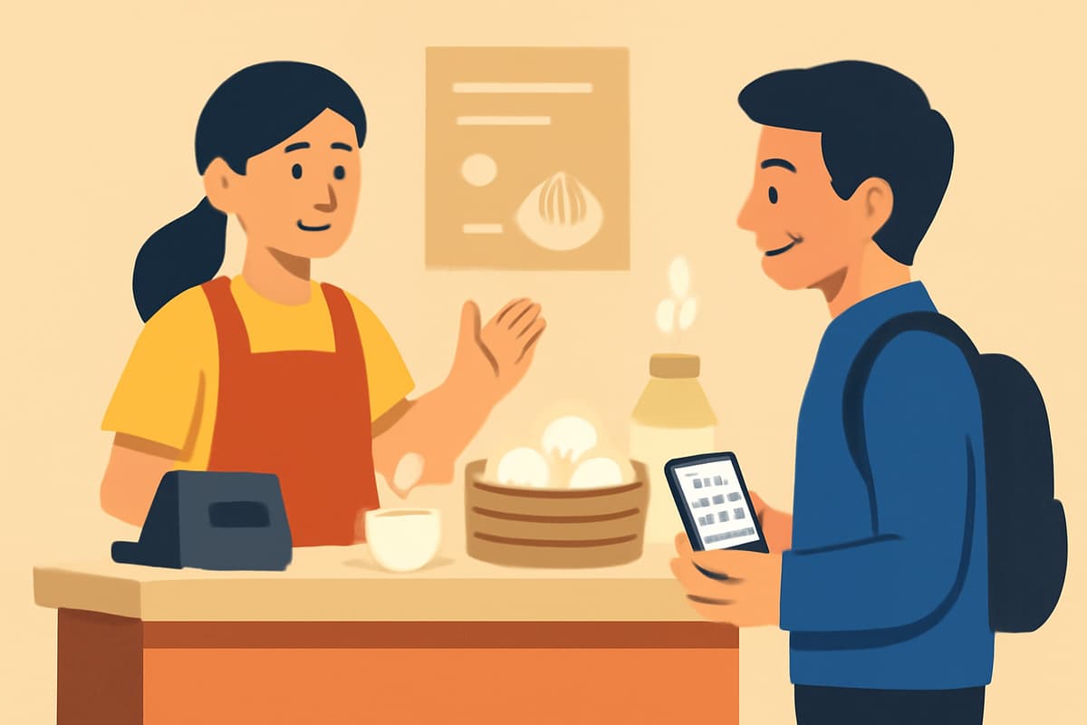 Ordering Breakfast: Buns and Soy Milk