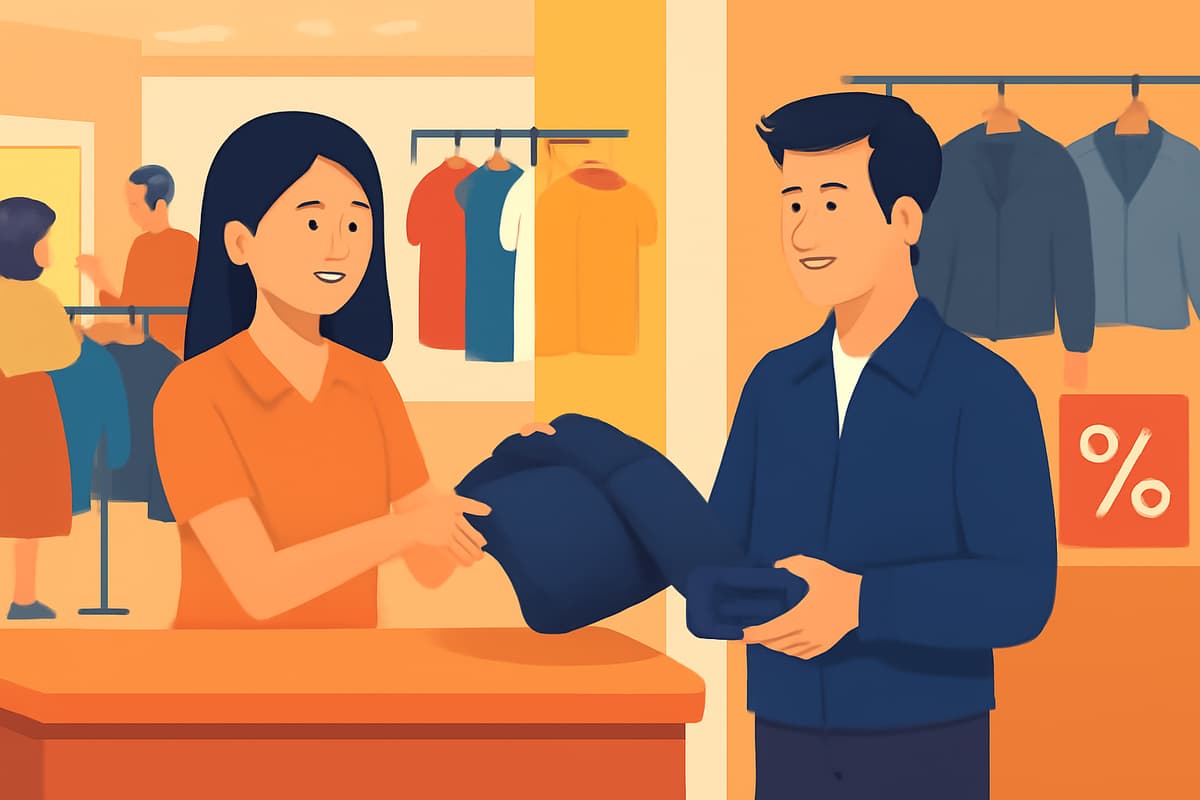 Buying a Jacket at the Clothing Store