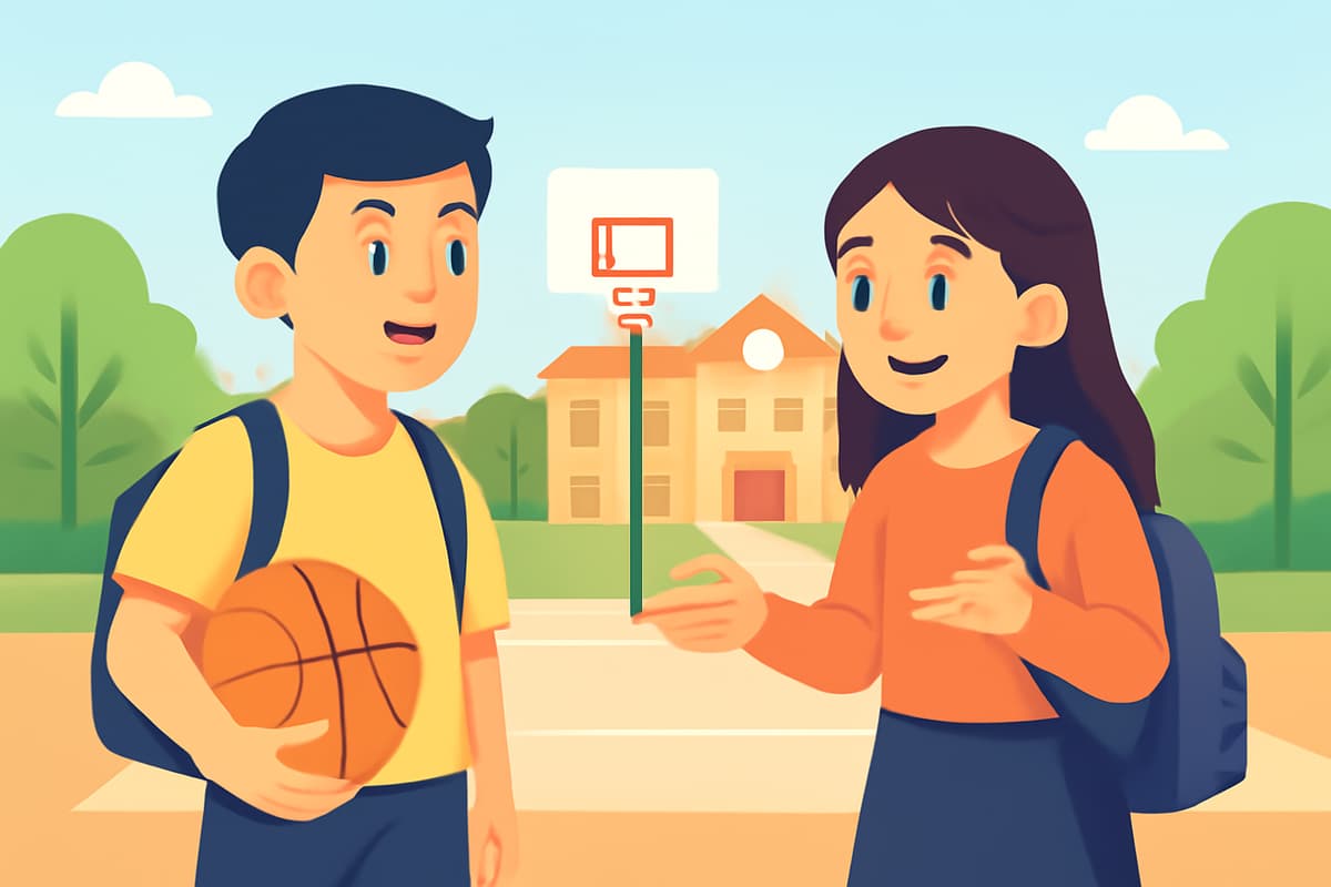 Playing Basketball After School