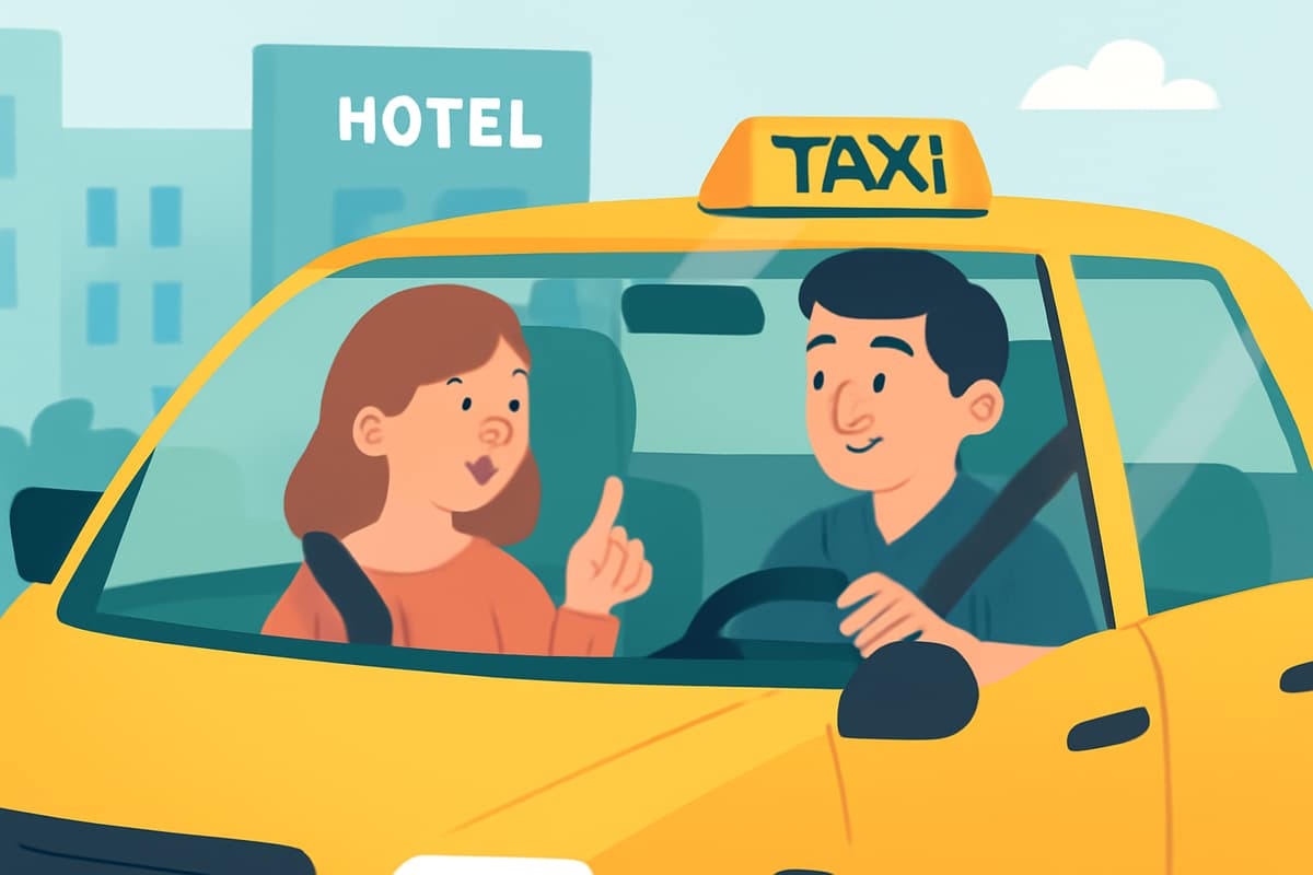 Taking a Taxi to the Hotel