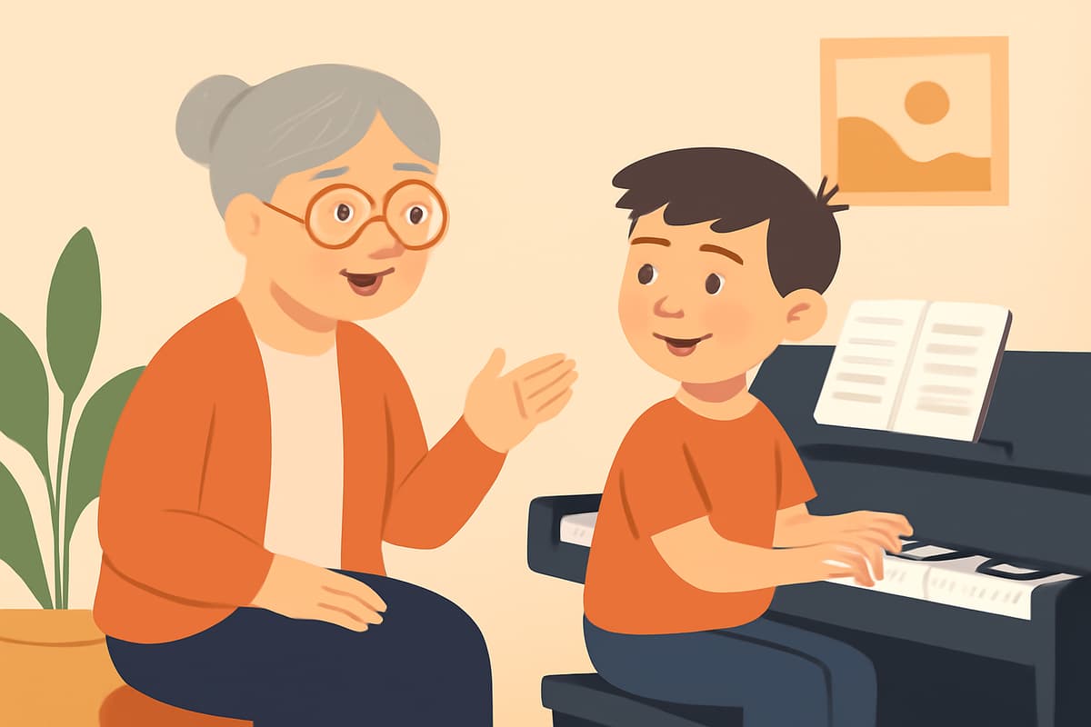 Grandma Asks About Piano Practice
