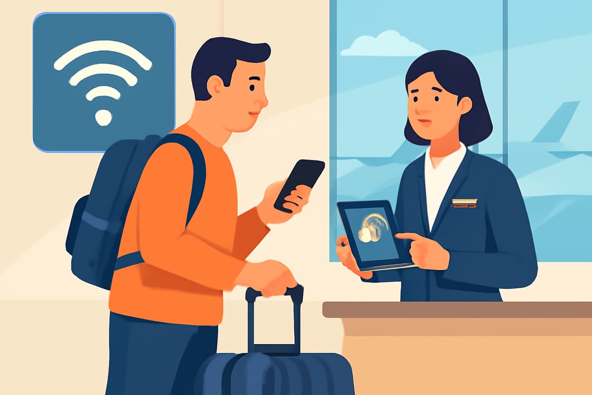 Connecting to Airport Wi-Fi and Downloading the Airline App