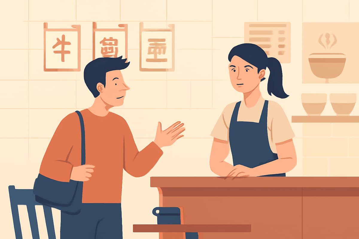 Ordering Noodles at a Small Shop