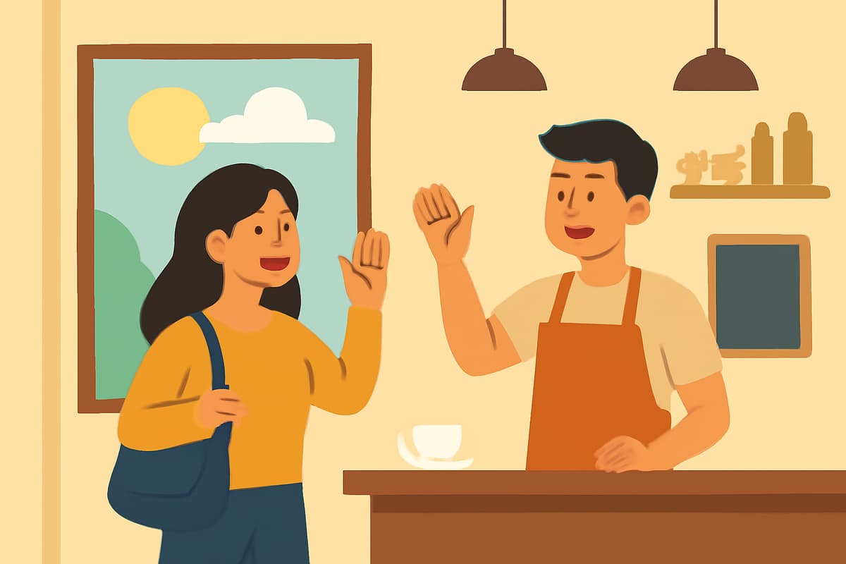Morning Greetings at the Cafe