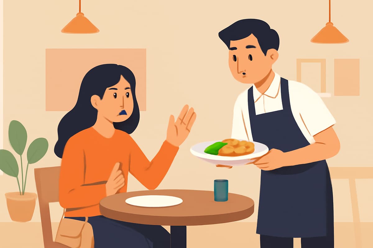 In a Hurry at the Restaurant