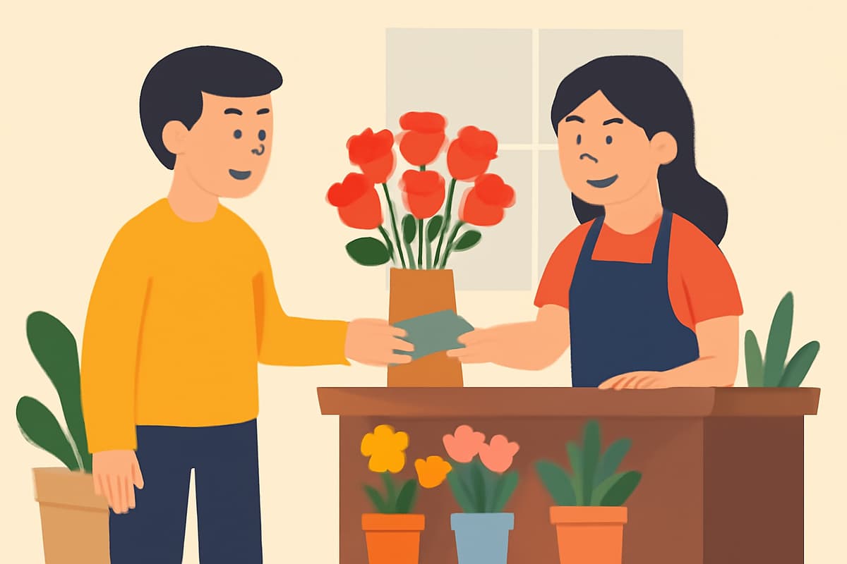 Buying Roses at the Flower Shop