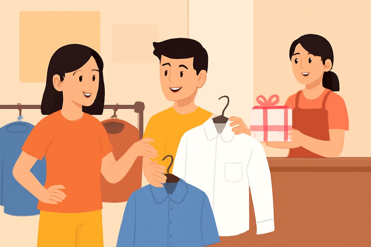 Buying a Birthday Shirt for Dad
